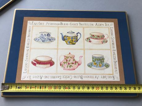 8dílů čaj.souprava tác+prostírání+dóza modráanglie, 