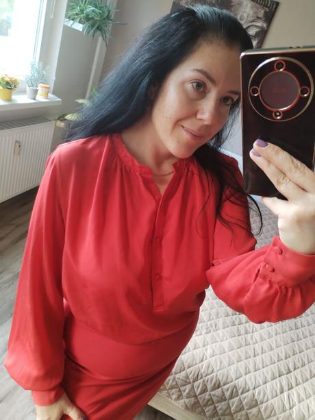 Halenka l xl 40 42 červená, h&m,l