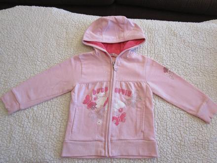 Růžová bavl. mikina s kapucí, vel. 74-80, 74