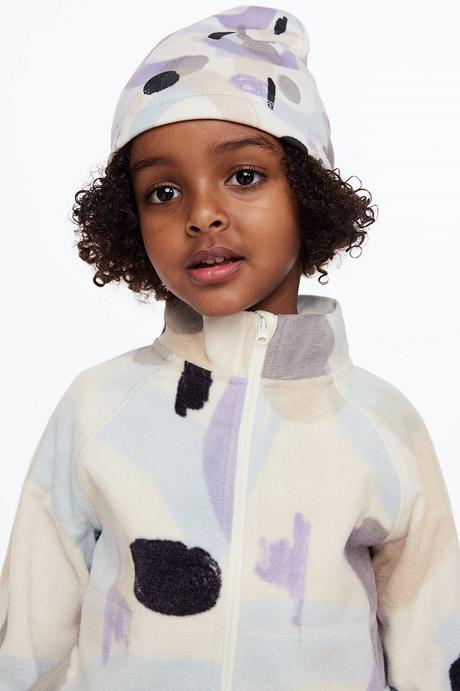 Fleecová smetanová mikina h&m s kapsami v.122/128, h&m,122 / 128