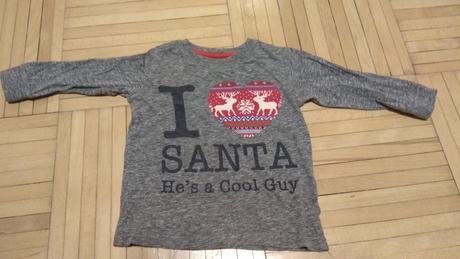 Vánoční triko šedý melír 12-18 m, 86