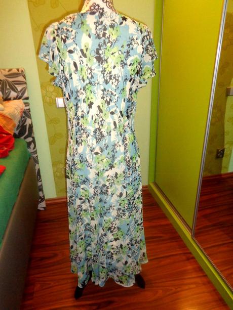 Krásné zelenotyrkysové letní šaty, 46