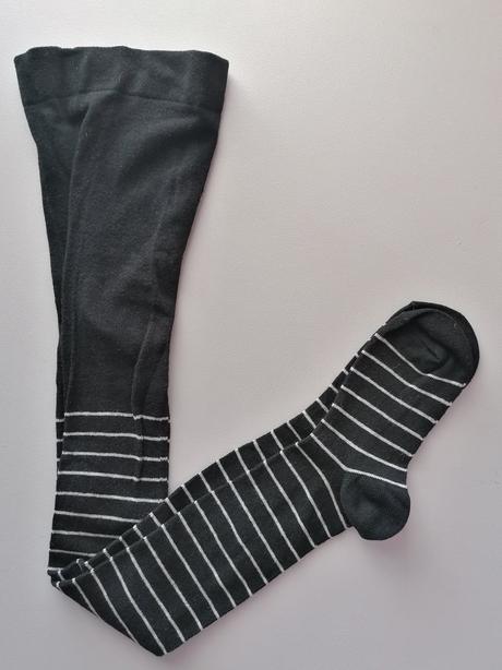 Černé punčocháče s pruhy vel 122 - 128, pepperts,122