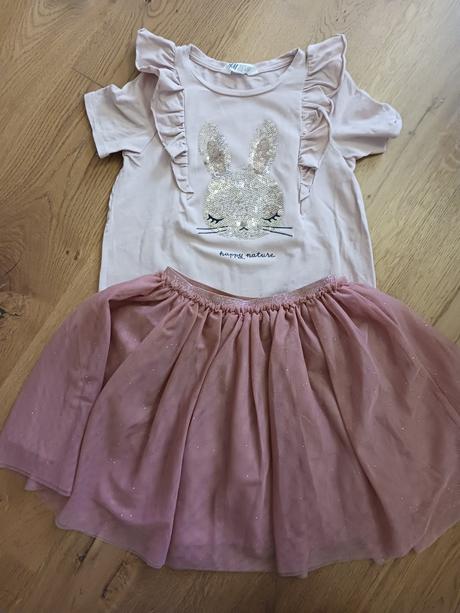 H&m set sukně+triko č.134/140, h&m,134