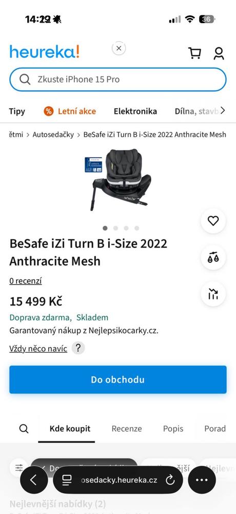 Autosedačka besafe izi turn b - 360 stupňů, besafe