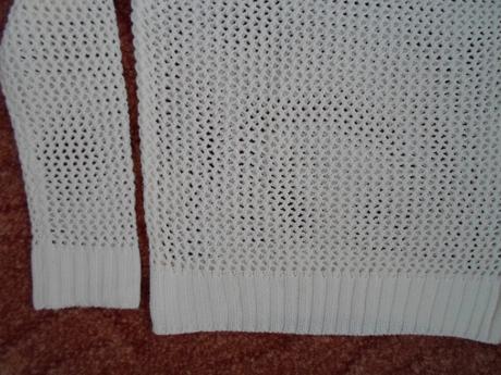 Bílý pletený přízový krajkový svetr svetřík, kappahl,122