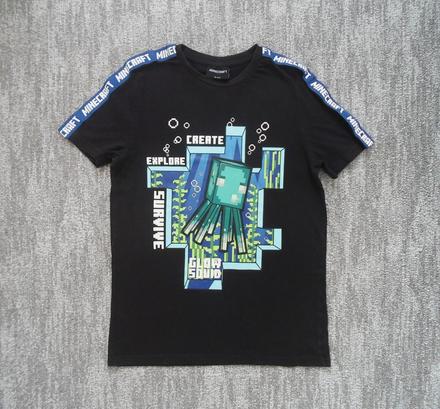 Černé tričko triko krátký rukáv minecraft, 152