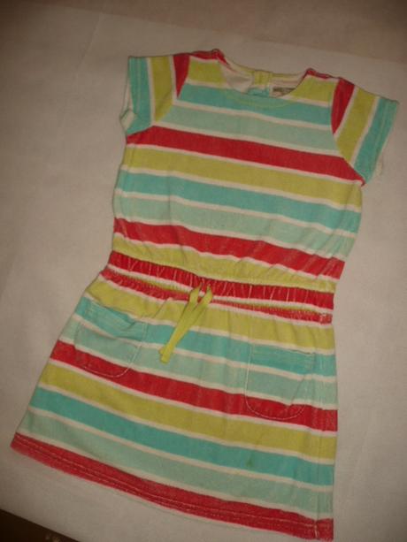 Šaty 3 ks květy proužek vel 116 5/6 let, 116