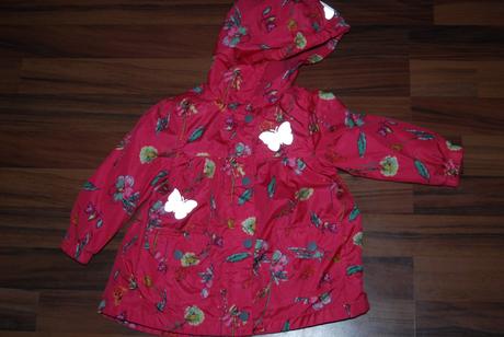 Jarní,podzimní bunda s kytičkami a motýlky, nutmeg,86