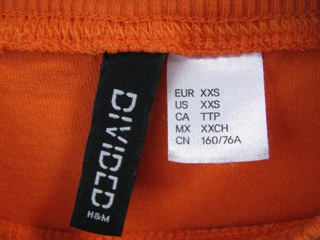 Oranžové bavlněné tričko s nápisem h&m, h&m,xs