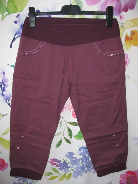 Strečové 3/4 capri kalhoty, barva bordo, 42