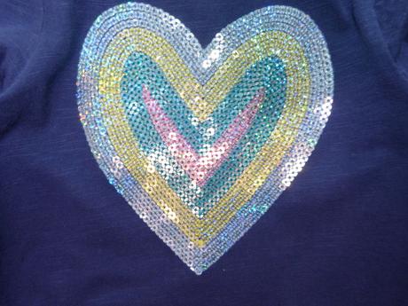 Bavlněné tričko, flitrové srdce vel.74, mothercare,74