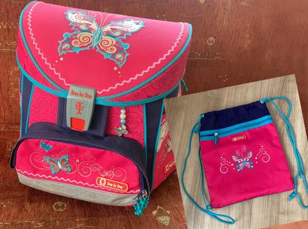 Školní aktovka a pytel stepbystep růžová 1.-3.tř., 