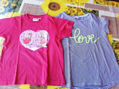 Trička holčičí vel. 116 a 134/140., h&m,116