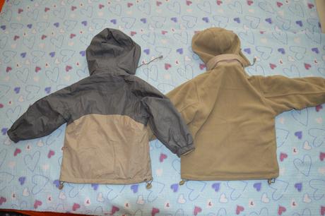 2x zimní přechodová oboustranná bunda bundička, 104