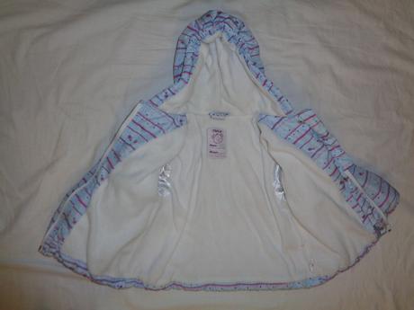 Krásná modroučká zimní bunda s vločkama, 86