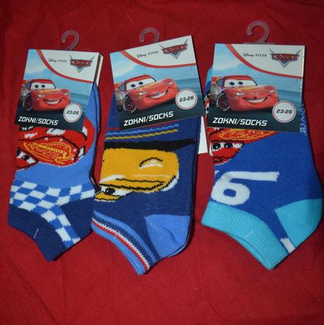 3x ponožky cars disney,v.23-26, disney,23 / 24 / 25 / 26