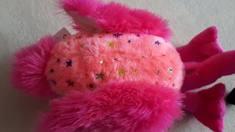 Dětská hračka - plyšový plameňák s mašlí,