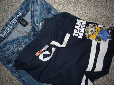 Džínové a balvněné kraťasy vel 134, 134