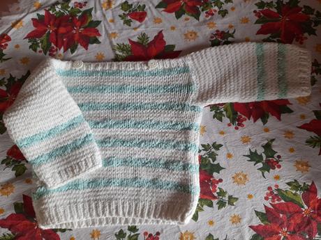 Svetr s pruhem pro holčičku bílý, 80