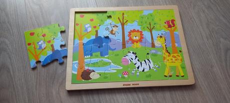 452 - dřevěné puzzle safari, 