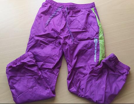 Kalhoty šusťákové fialové, wolf,128