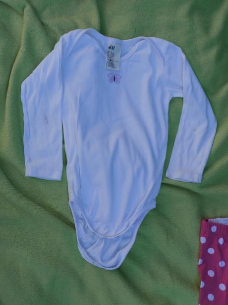 2 body s dlouhym rukavem/srdicka a motylek, h&m,86