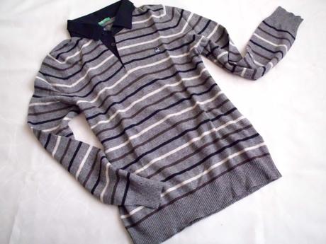Vlna polo pásik, benetton,m
