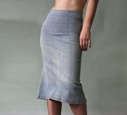 Světlá ultraúzká džínová sukně xs, xs