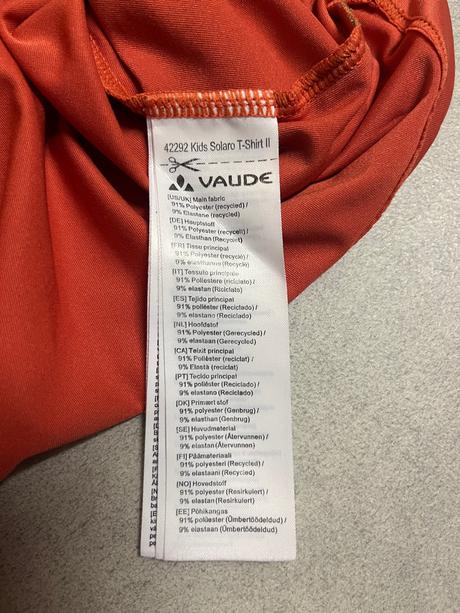 Tričko s uv ochranou vaude kids solaro 146/152, 146