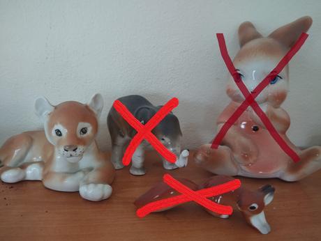 Drobná keramika a sklo dle fota.,