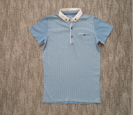 Modré tričko triko s límečkem polo, 146