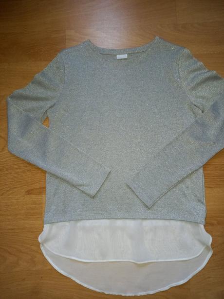 Striebristý pulover 2v1, f&f,164