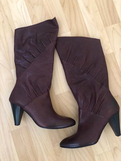 Vínové kožené kozačky baťa, baťa,40