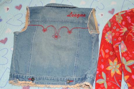 128 fleesová mikina a džínová vesta, h&m,128