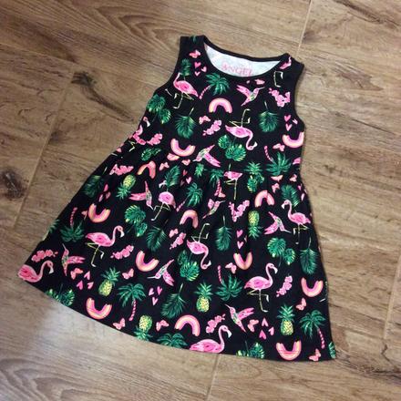 Bavlněné šaty s neon plameňáky a kolibříky, evie angel,104