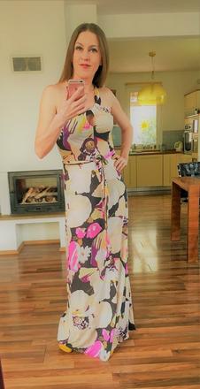 Barevné maxišaty pro vyšší, vel xs/s, french conne, xs