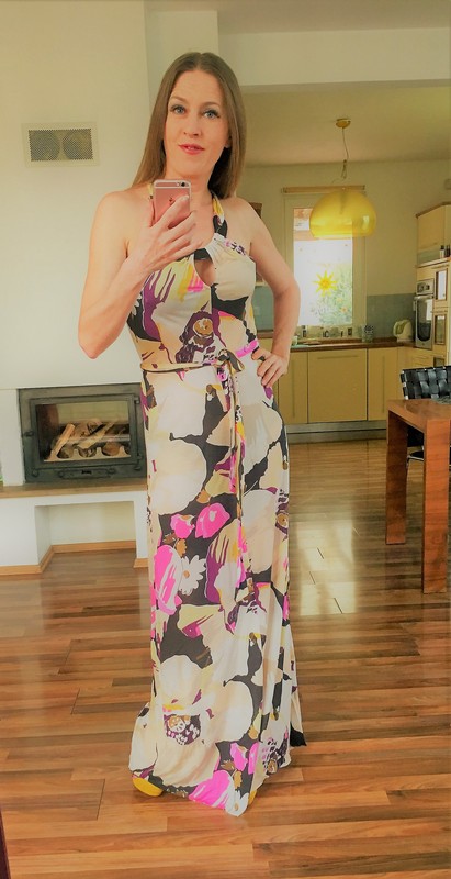 Barevné maxišaty pro vyšší, vel xs/s, french conne, xs