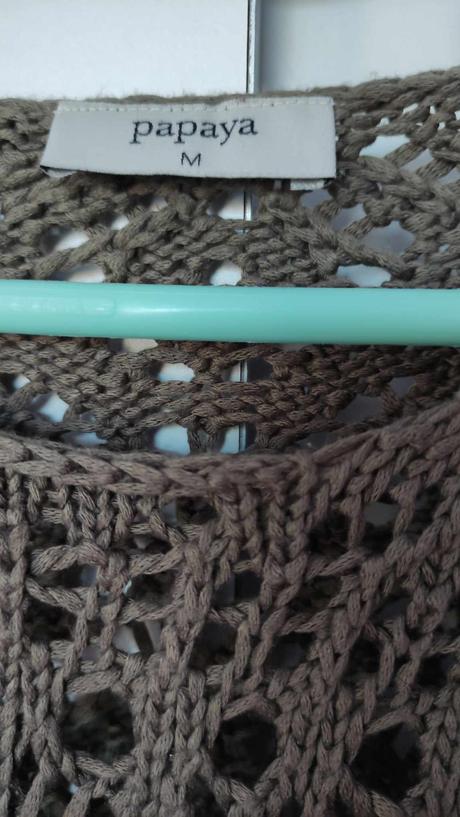 Svetr  děrovaný dámský vel.m, papaya,m