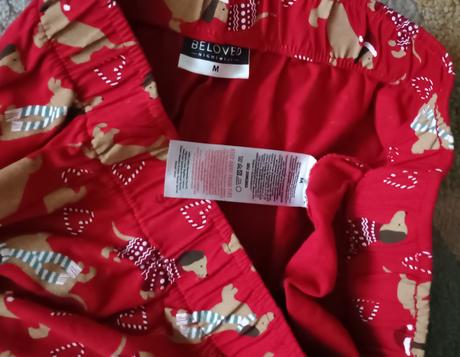 Bavlněné pyžamové kalhoty vánoční s pejsky, s