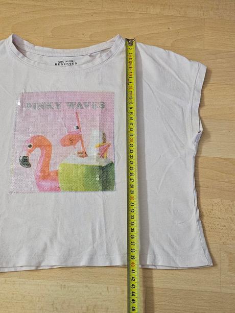 Tričko crop top flitry růžové reserved, reserved,140