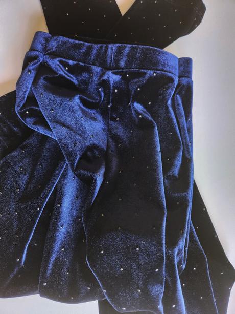 Sametové legíny s kamínky vel. 146, tu,146