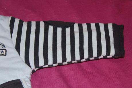 Klučičí mikina nápis, proužky, 80