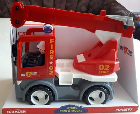 Multigo fire - jeřáb s hasičem - auto s igráčkem, 