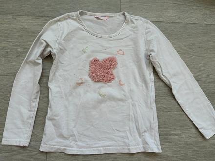 Dívčí bílé tričko s 3d aplikací lewro, vel 128/134, lewro,128