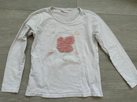 Dívčí bílé tričko s 3d aplikací lewro, vel 128/134, lewro,128