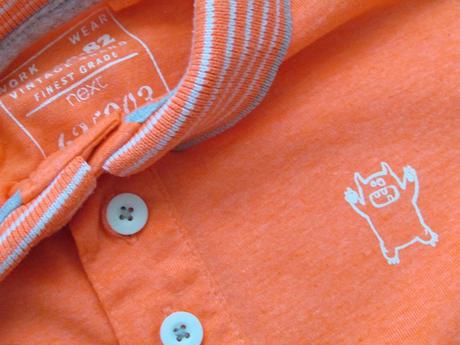 Neonově oranžové tričko s límečkem, next,110