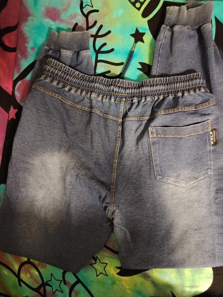 Džínové kalhoty teplákové, wolf,164