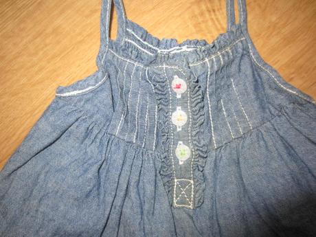 Volánkové džínové, riflové šaty, gap,80