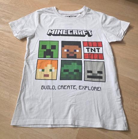 Tričko s kr. rukávem bílé minecraft sinsay, sinsay,140